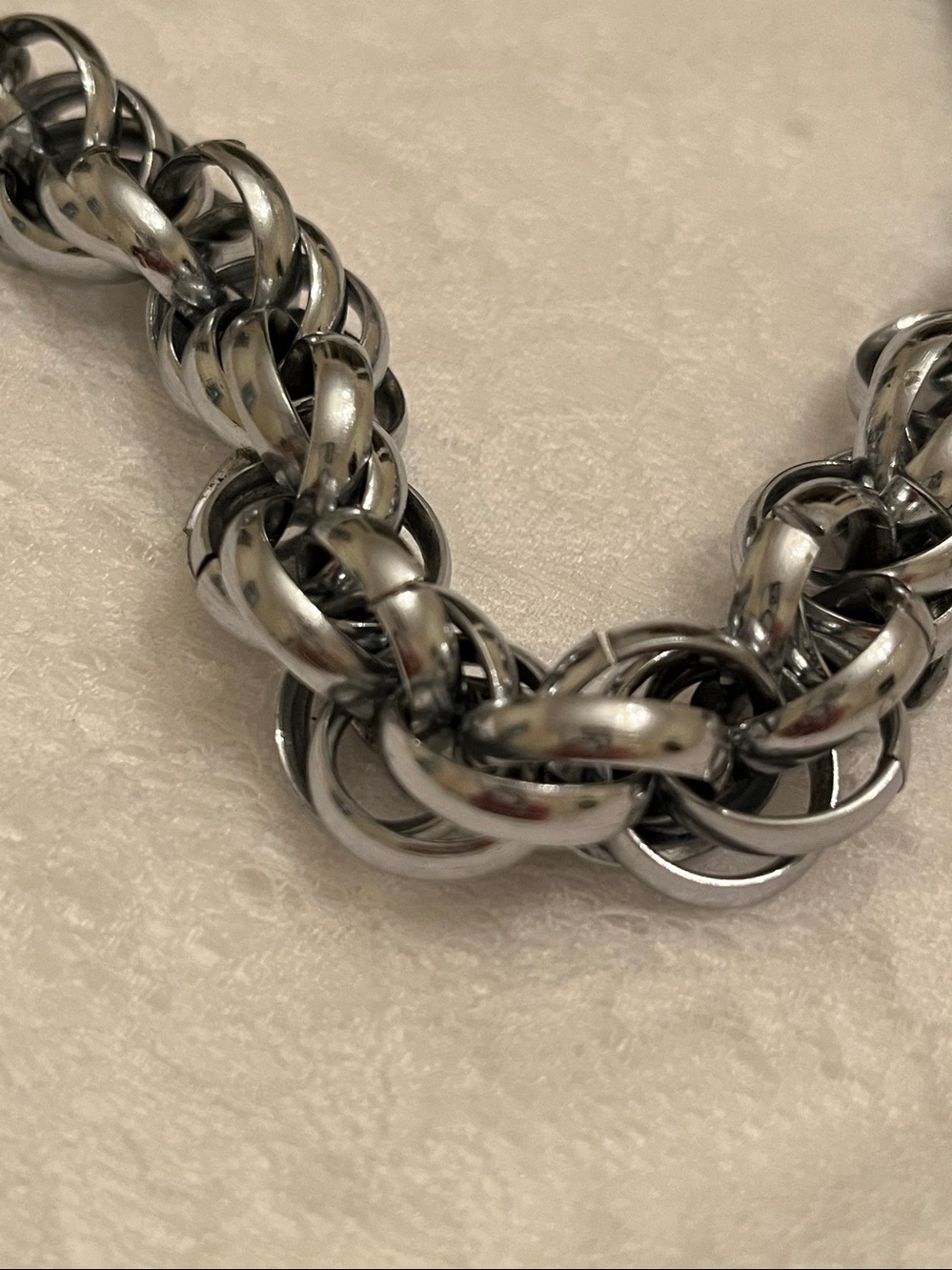 Chunky Silver-Tone Rope Chain Necklace